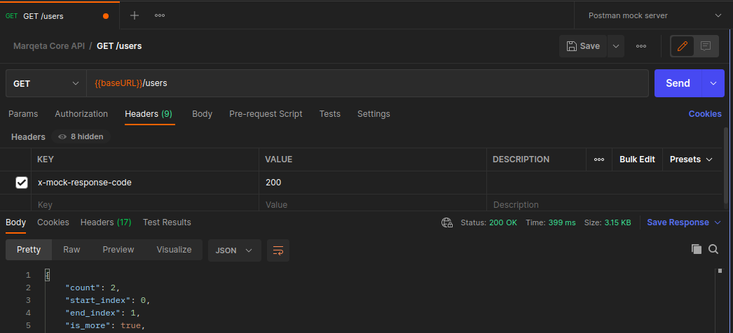 x-mock-response-code Marqeta