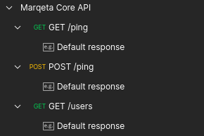 3 requests and responses Marqeta