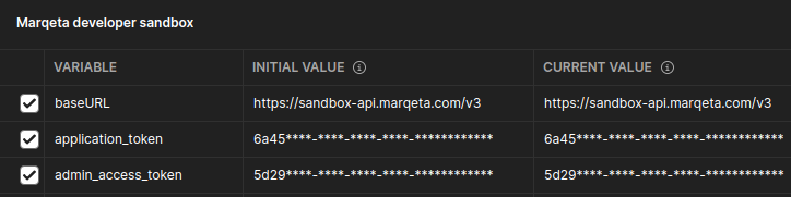 Developer sandbox Marqeta