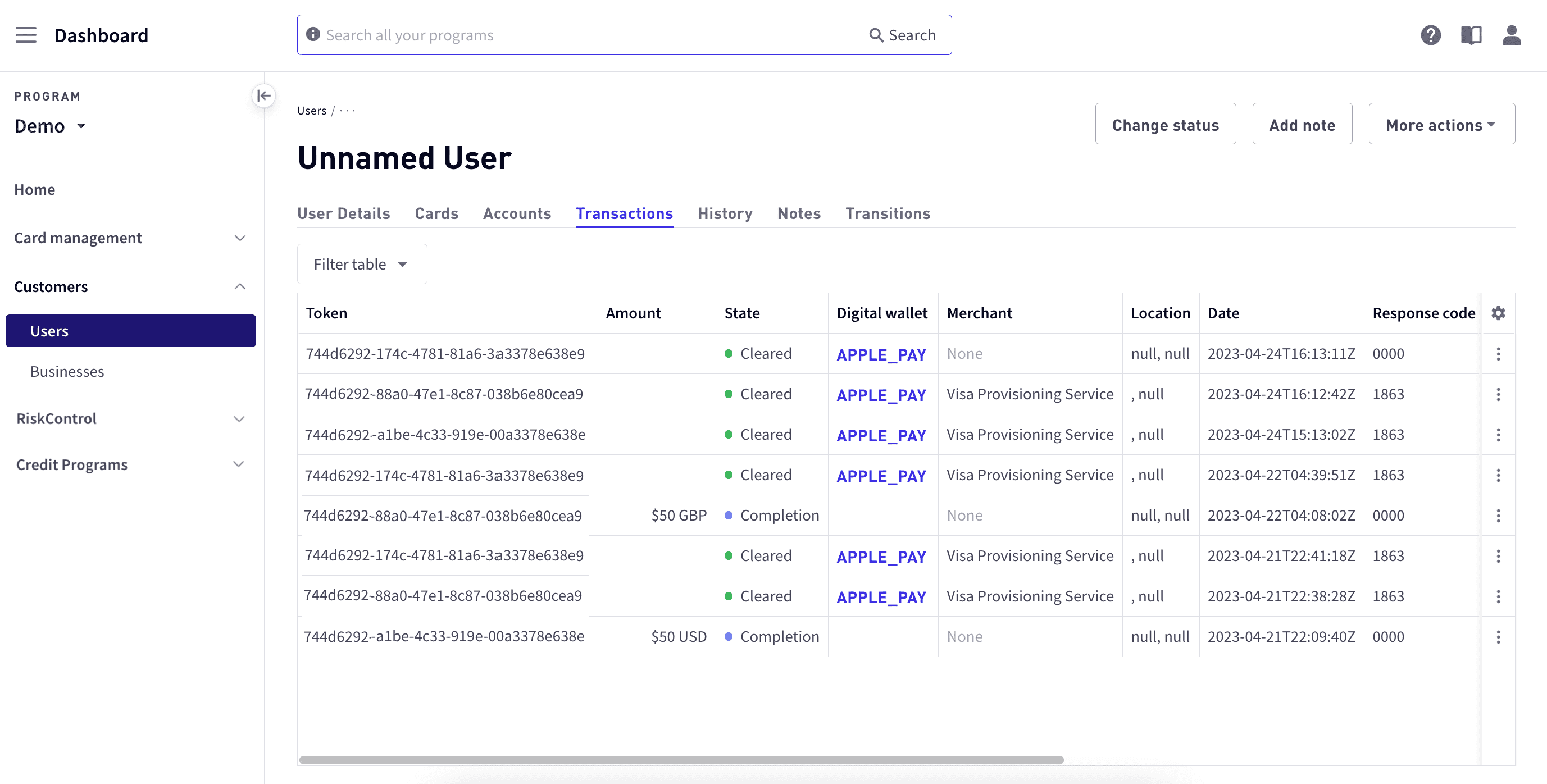 User details