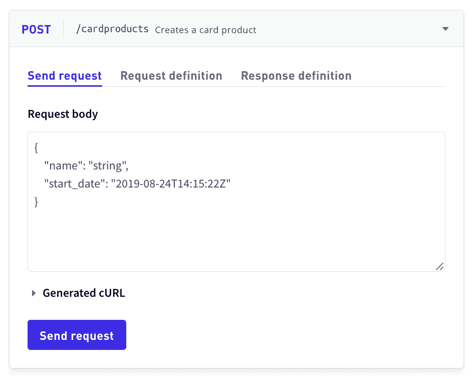 Inline API widget